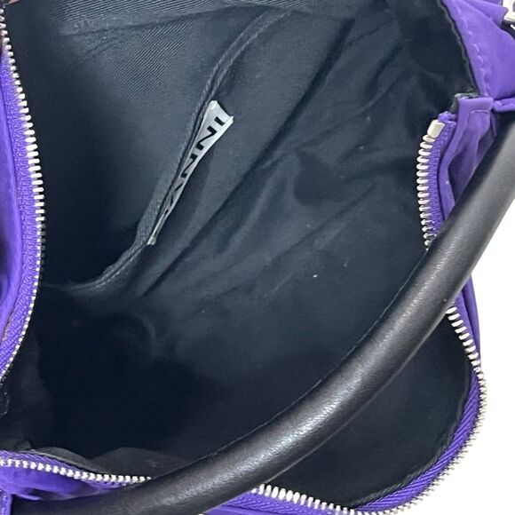 GANNI Knot Purse OS Purple Tech Fabric Mini Bag Removable Strap Baguette Style - Picture 8 of 11